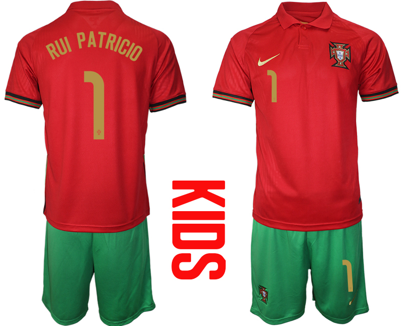 2021 European Cup Portugal home Youth #1 soccer jerseys